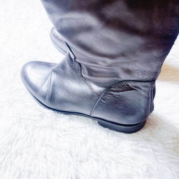 Barney's Chocolate Brown Knee High Riding Boot Brass Details SZ36 - Picture 7 of 9